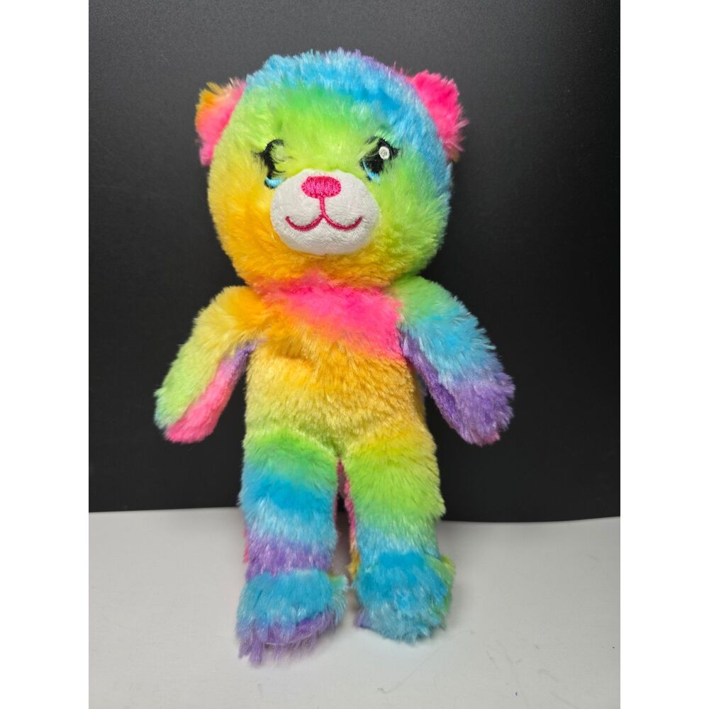 Build-A-Bear Small Fry Mini Rainbow Bear Plush 9” Neon Tie Dye Stuffed Animal
